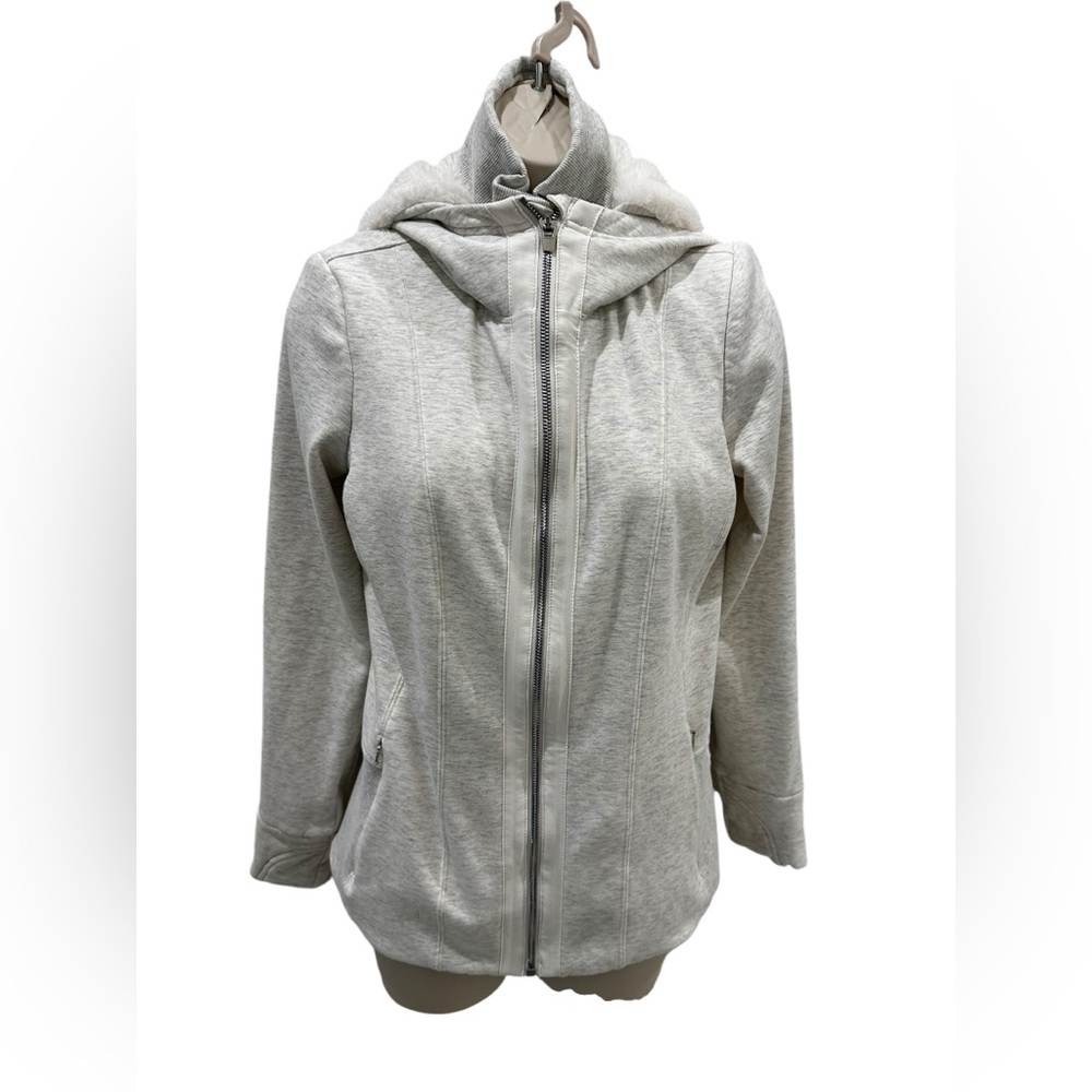 Darling Athleta Ivory Faux‎ Fur Lined Hooded Jacket  Polyester Size Small, Coat - Picture 2 of 8
